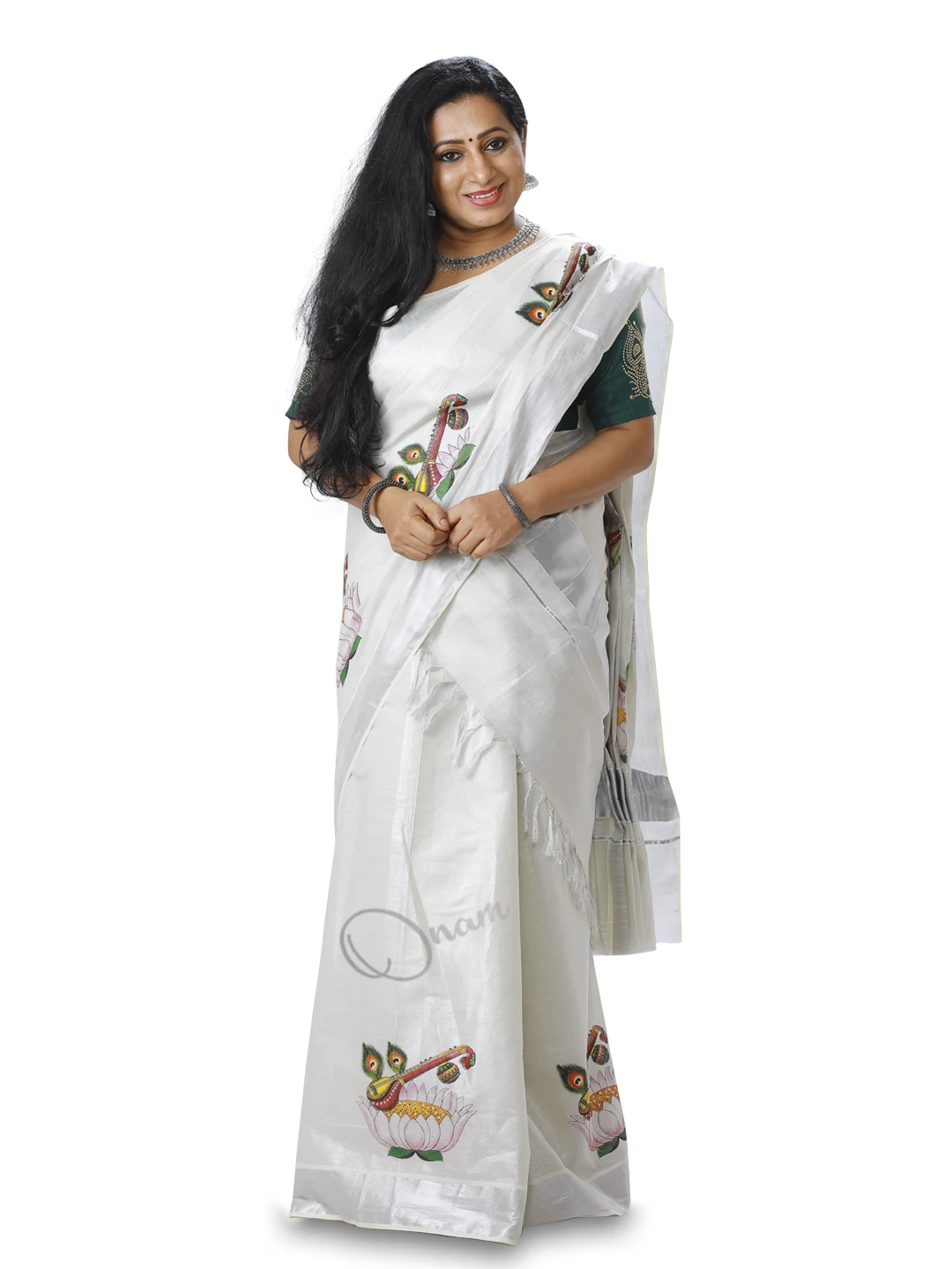 Kerala Style Mural Print dhavani set