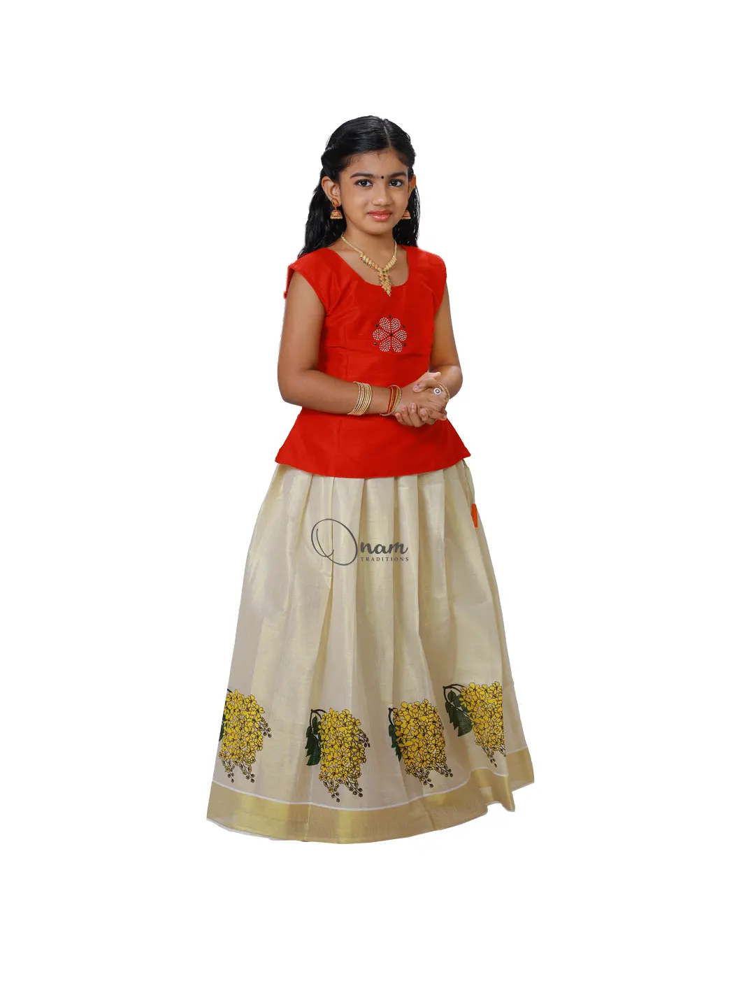 Buy BookMyCostume Kerala Indian State Onam Fancy Dress Costume for Girls  and Females 8-10 years Online at Low Prices in India - Amazon.in