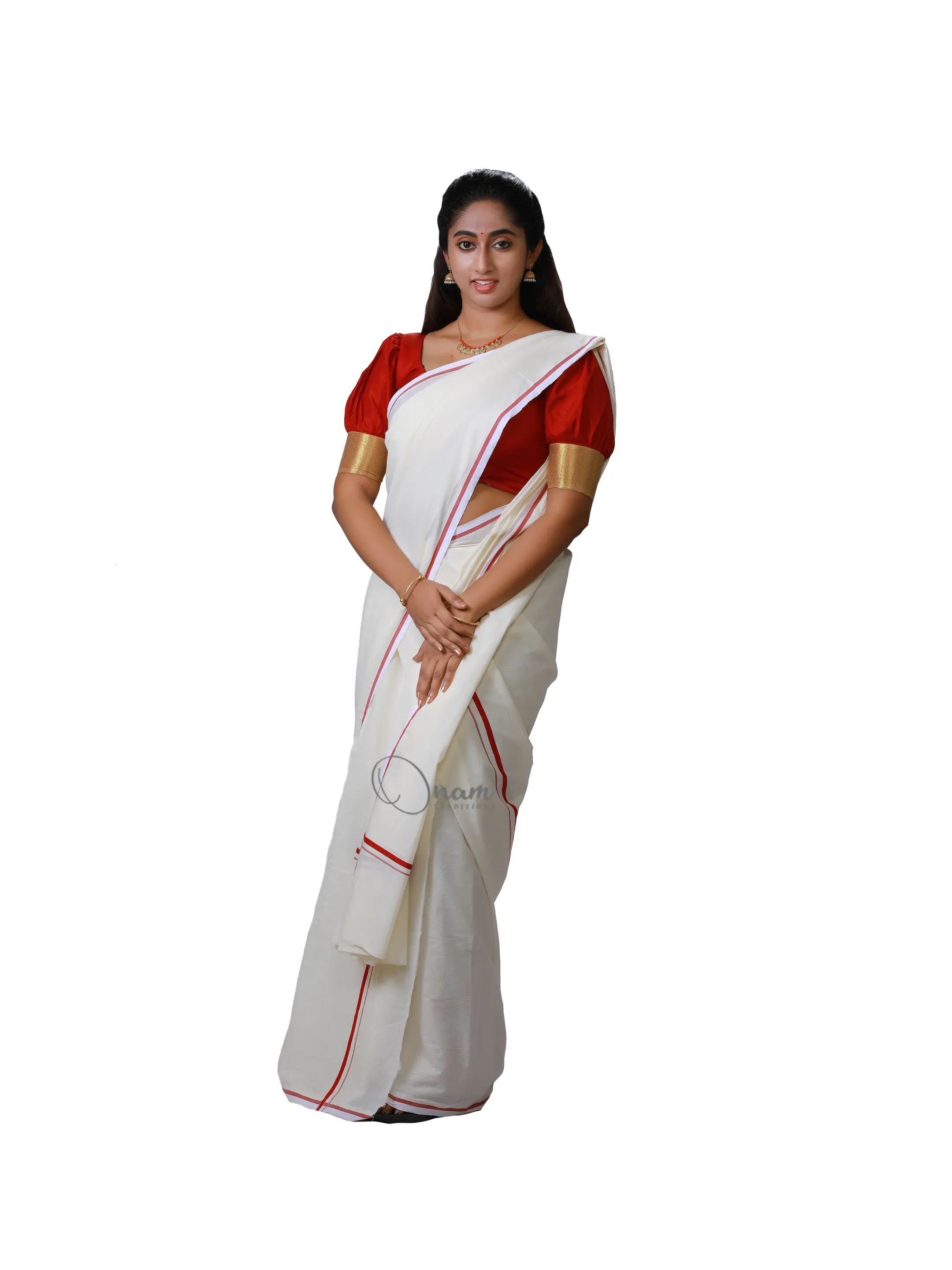 18-08-Onam Special Kerala Set Saree With Alila Print-18-08-003 – Colours  Trendz